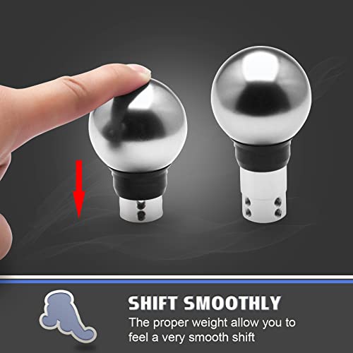 Top10 Racing Automatic Shift Knob Universal Compatible With Button Automatic Transmission, Give For Boyfriend Carbon Pattern Gear Shift Head With Gift Box Round Aluminum Silver #TOP3
