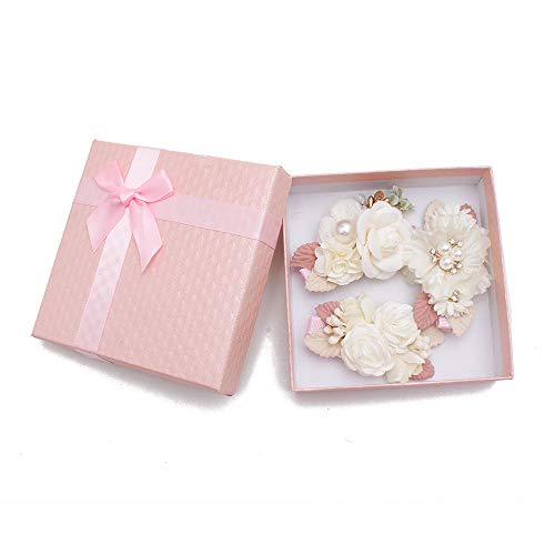 Mligril Baby Girls Flower Hair Clips-3Pcs Floral Hair Bows Alligator Barrettes For Infant Toddler Small #TOP6