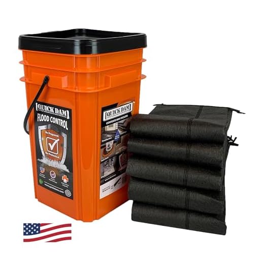 Quick Dam Grab & Go Flood Kit includes 5- 10ft Flood Barriers in Bucket