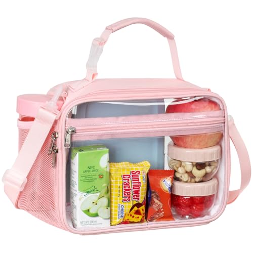 PACKISM Clear Lunch Bag for Boys - Reusable Heavy Duty Clear Lunch Box for School with Adjustable Shoulder Strap, Transparent Stadium Approved Lunch...