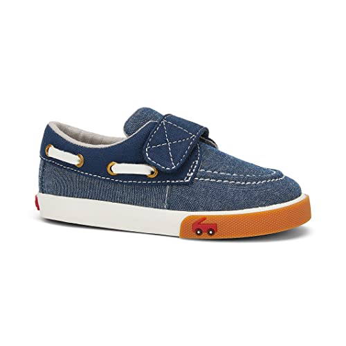 See Kai Run, Elias Slip-On Sneakers for Little Kids, Navy Canvas, Toddler 5