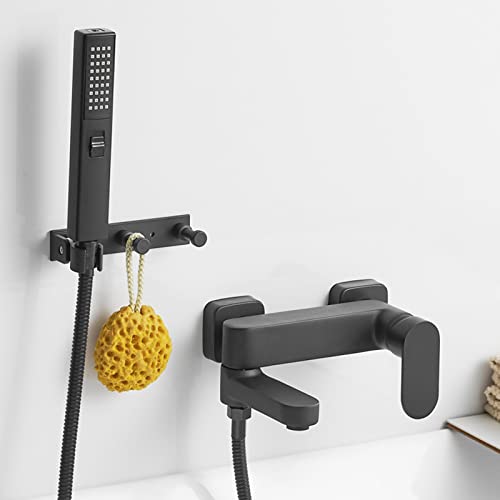 Mitigeur de douche mural noir anti-calcaire pour un nettoyage facile