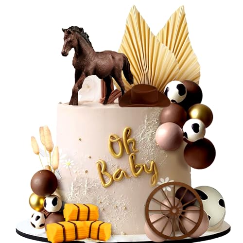 décoration gâteau cowboy rodeo western cheval décor chapeau anniversaire cowgirl bottes décoration gâteau vache œufs