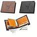 1Pcs Men's Fashion Multifunctional Trifold Wallet with Money Clip, Premium PU Leather with Dacron and Spandex, Elegant Deer Embossed Design, Multiple Storage Pockets