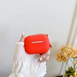 for AirPods Case Cover, Soft Silicone Protective Cover with Buckle, Compatible with Apple AirPods 3rd Generation Charging Case, Front LED Visible, Red