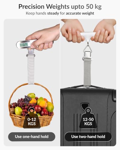 Image of Destinio Digital Weight Machine for Luggage - 50kg Capacity, Portable Hanging Weighing Scale for Bags, Baggage, Travel, Shop, Home & Gas Cylinder - Suitcase Weighing Scale, Luggage Scale for Flights