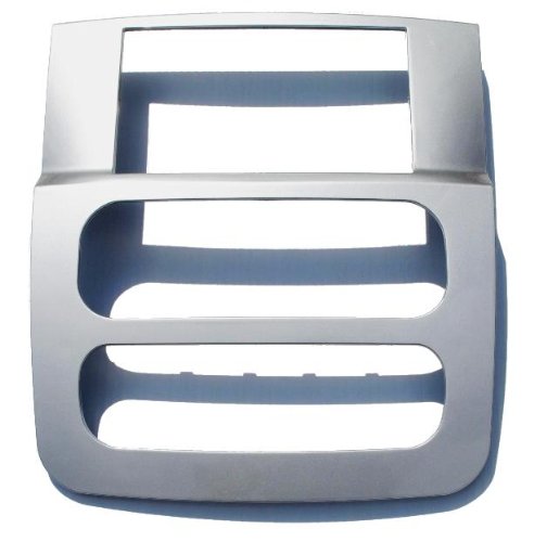 Radio Stereo Double Din Navigation Bright Silver Metallic Bezel Installation Kit Compatible with Dodge Ram (1500, 2500, 3500) (2002 2003 2004 2005)