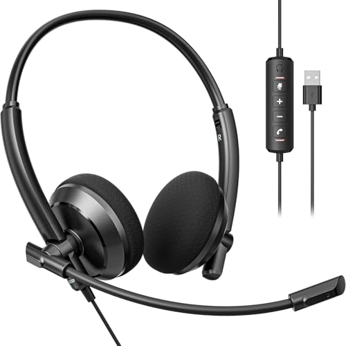 Acer Usb Headset With Microphone For Pc - Noise-Cancelling, High-Clarity, Durable Wired Headset With Mic For Office cover