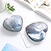 mookaitedecor Natural Agate Heart Crystal, Polished Palm Worry Stone Crystals and Healing Stones for Collection Reiki Meditation Home Decor, 600-700 g