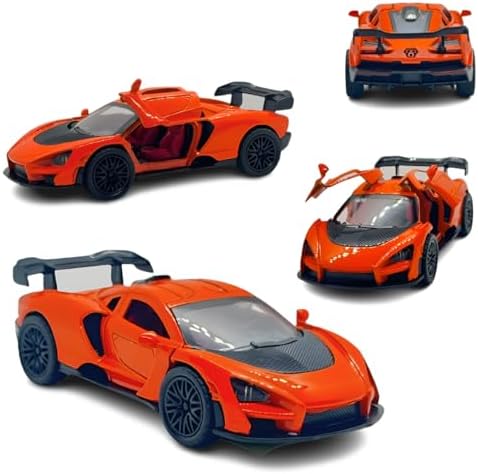 Carro de Brinquedo McLaren Senna, Miniatura Esportiva, Escala 1:32, Laranja