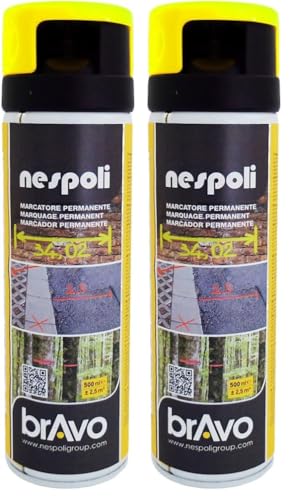 Peinture traceur de chantier jaune aerosol fluo pour sol 500ml - 2