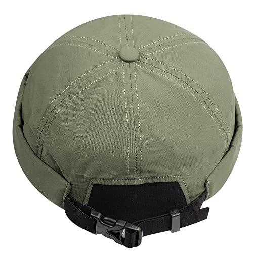 Croogo Waterproof Brimless Hat Quick Dry Leon Cap Unisex Breathable Sailor Docker Hats No Visor Skull Beanie,Green-Ct86 #TOP1
