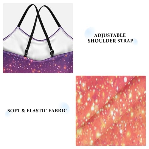 Pigsaly Girls One Piece Swimsuits Pink Orange Dark Purple Gradient Flashing Glitte Kids Cross Back Swimwear Bathing Suit 3T3