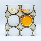  Calendario de pared 2019 con fotografías de Alimentos, marca Edicards. Impreso en papel fotográfico de alta calidad. (21x21 cm)