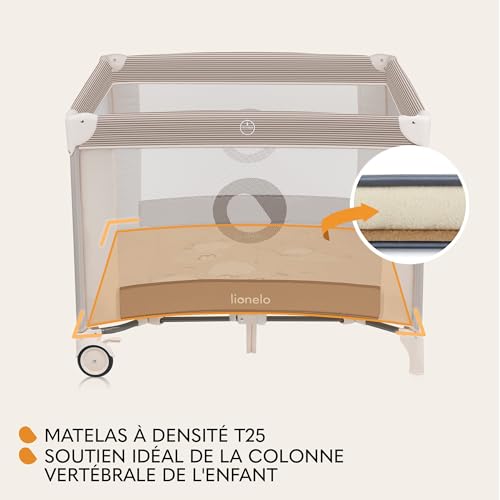 Parc bébé aéré Lionelo Bonnie pour surveiller bébé facilement