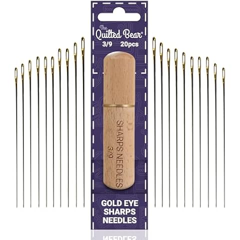 The Quilted Bear Gold Eye Sharps Needle Set Cover