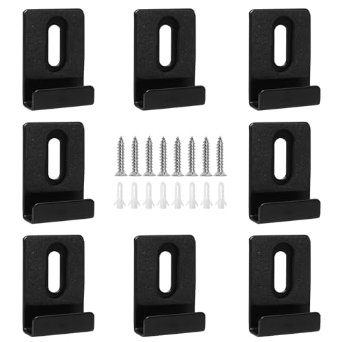 Image of 8 Packs Metal Mirror Holder Clips Attachment, 1 /4 inch Heavy Duty Mirror Hanging kit with Screws for Billboard Display(Black,with Rubber Pads)