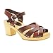 Bjork Women's Ulla Wooden Leather Clog Sandals (EU-37, Brown)