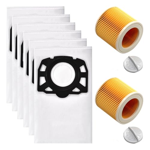 Juego de accesorios para aspiradoras Kärcher SE4 SE 4 Plus KFI 3310 KFI 357 (6 bolsas + 2 filtros HEPA)