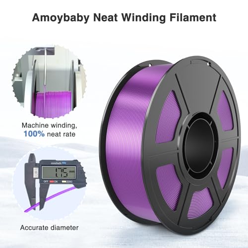 Image of 6 Colors Silk PLA Bundle 1.75mm | 6-Pack(1Kg per Spool,6Kg Total),Multicolor High-Speed Flow 3D Printer Filament Bundles(Blue,Red,Green,Purple,Gold,Silver) for Most FDM 3D Printers & 3D Pens