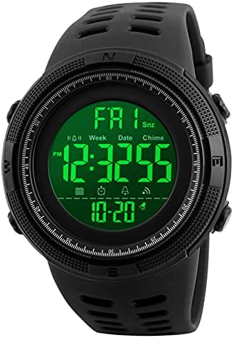 Montre Digitale Sport Homme étanche 5ATM (50m) – Cadran 50mm, Fonctions Alarme/chrono/rétroéclairage – Style Militaire