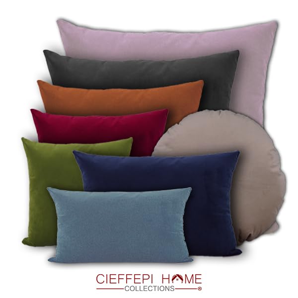 Federa Copricuscino In Velluto 100% Poliestere - Alta Grammatura, Cerniera Nascosta - 40x40 Cm, Rosso