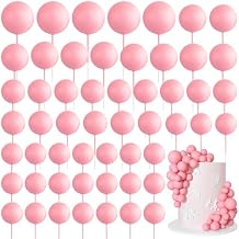 75 Pieces Light Pink Cake Balls Topper Decorations Foam Cupcake Topper Mini Balloon Cake Topper Balls Cake Picks for Cake Deco Birthday Party Wedding