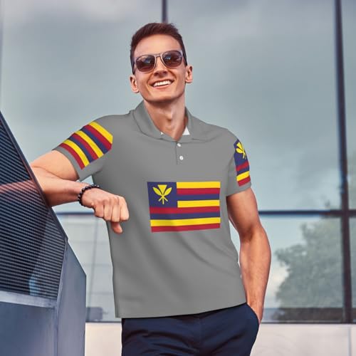 Chemise décontractée manches courtes légère drapeau royaume d'Hawaï - 2
