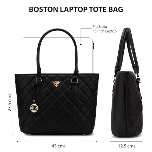 Image of Lavie Signature Woman's Boston Laptop Tote Handbag for Women | Fits upto 15 inch Laptop | Tote Bag for Work | Ladies purse | Stylish Shoulder Bag | Gift for Women