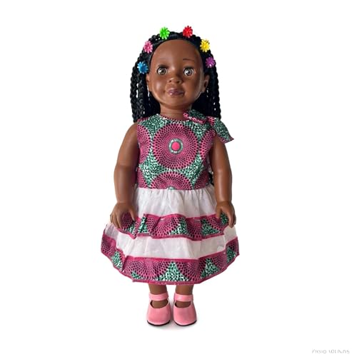 Muñeca afroamericana de 18 pulgadas con vestido de bailarina miniatura 1