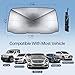 Car Windshield Sun Shade Umbrella, Foldable Car Umbrella Sunshade Cover Protect Vehicle from UV Sun, Easy to Store and Use, Keeps Vehicle Cool, Fit Most Vehicle (57 x 31 inches)