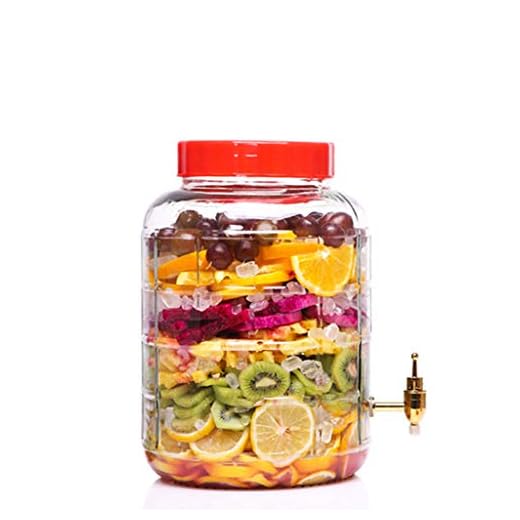 Drycker dispenser glas vinflaska med kran förseglade burkar vinflaska Kimchi-burk vinglas flaska enzymcylinder XINYALAMP 5L Copper Faucet