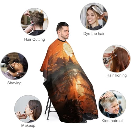 Capa de peluquería ajustable Orange Sky para adultos miniatura 3