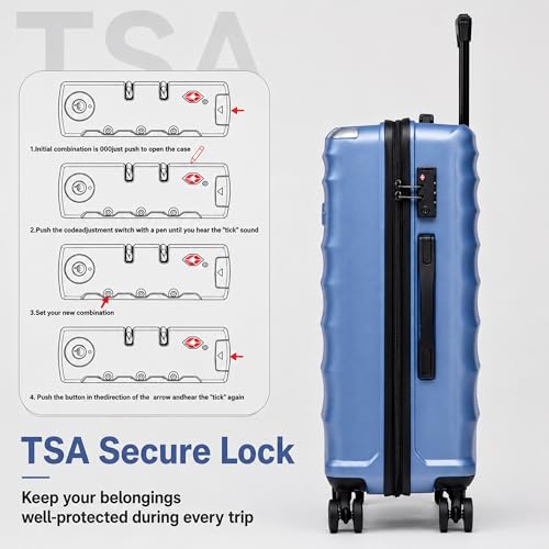 5 Piece Luggage Sets with Spinner Wheels, ABS Hard Shell Suitcase, TSA Lock by CONCEPTEN - Used condition - Image 5