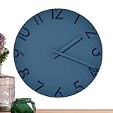Mimoqk Orologio da parete – Orologio con numeri 3D e texture di cemento da 30 centimetri, decorazione da parete moderna, per soggiorno, cucina, ufficio, camera da, sala e casa