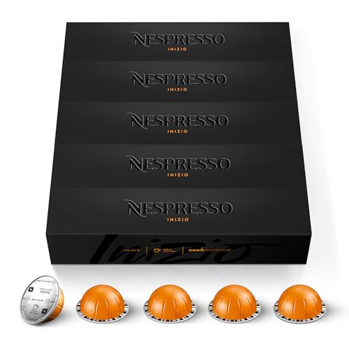 NESPRESSO VERTUO Inizio 50 Kaffeekapseln | Arabica Kaffee | Milde Röstung | Intensität 4 | Ideal für Gran Lungo