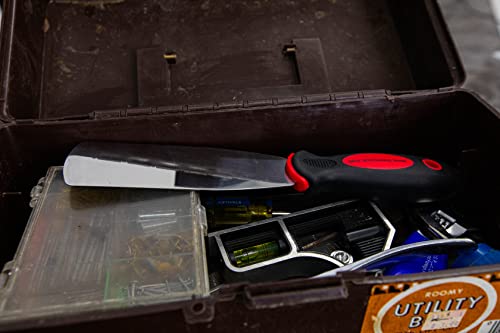 MoJack Heavy-Duty Stainless-Steel Lawn Mower Maintenance Deck Scraper – EZ Rubberized Non-Slip Grip Handle, 10.25” x 2”