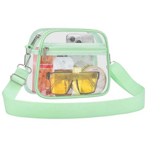 Image of Clear Bag for Stadium Events Clear Sports Fan Handbags Purses with Adjustbale Strap for Concerts Festivals Game Day