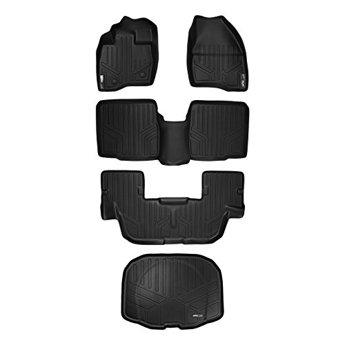 MAXLINER Floor Mats 3 Rows and Cargo Liner Behind 3rd Row Set Black for 2015-2016 Ford Explorer Without 2nd Row Center Console