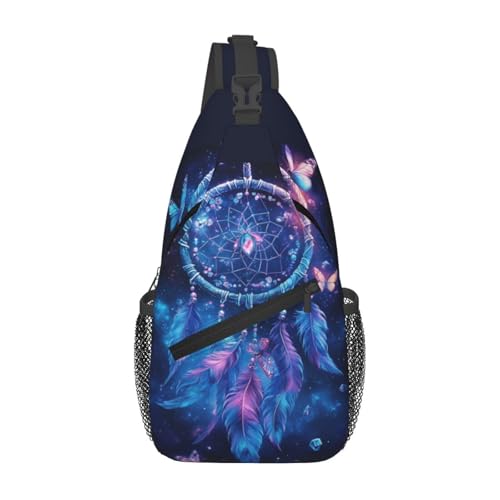 Image of Crossbody Bag Butterfly Dream Catcher Sling Bag Backpack Chest Bags Shoulder Bag for Women Men