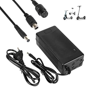 HPGAAVD 54.6V 2A elektrische scooter oplader adapter, 48V universele Lithium acculader met 3 aansluitingen voor Hoverboard, Drifting Board, gebalanceerde fiets, elektrische scooter