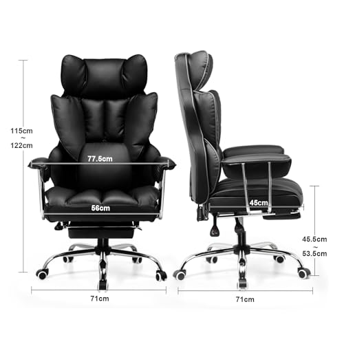 GTPLAYER Sedia Gaming Ergonomica Sedia da Gaming Reclinabile Sedia Ufficio con Poggiapiedi Sedia Gamer Schienale Regolabile per Lavoro e Gioco Nero - Immagine 1
