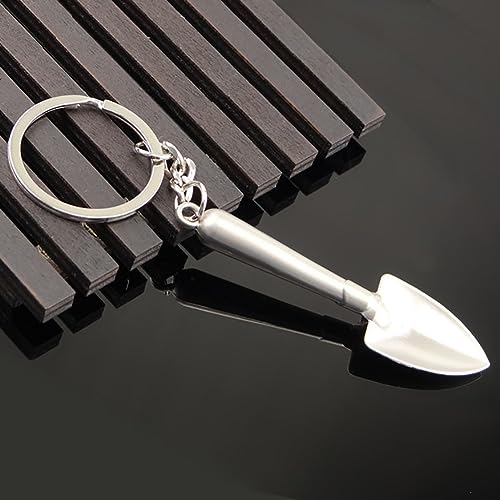 GSHLLO 3 Pcs Metal Shovel Keyrings Mini Pendant Spoon Alloy Decorative Keychains Spade Key Chain Keyfob Bag Charm Pendant
