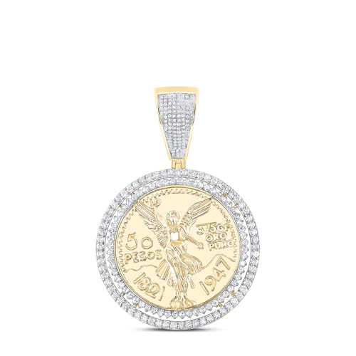 Jewels By Lux 14kt Yellow Gold 1 7/8 Cttw Diamond Centenario Spinning Pendant