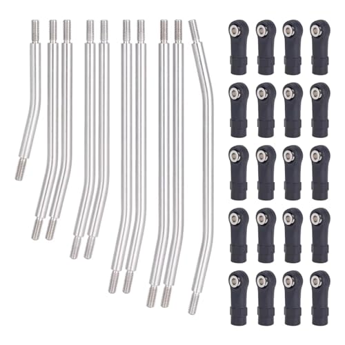 for Axial for SCX10 II 90046 1/10 10Pcs 313/324mm Stainless Steel Linkage for Chassis Link Rod Set RC Crawler Upgrade Parts Accessories RC Car Accessories(313mm A)
