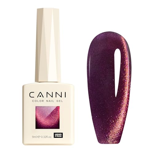 CANNI Esmaltes Semipermanentes de Uñas en Gel Ojo de Gato Galaxia roja brillante Cat Eye Gel Polish Pintauñas Semipermanentes Apto Para Principiantes Manicura 9ml