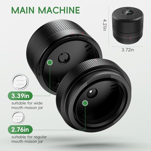 image for Wothfav Mason Jar Vacuum Sealer Kit, Electric Sealer for Wide, Regular