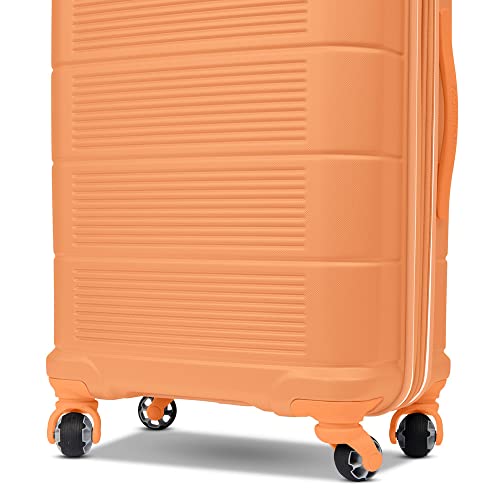 Image of American Tourister Stratum 2.0 Expandable Hardside Luggage with Spinner Wheels, 24-Inch Checked-Medium, Papaya