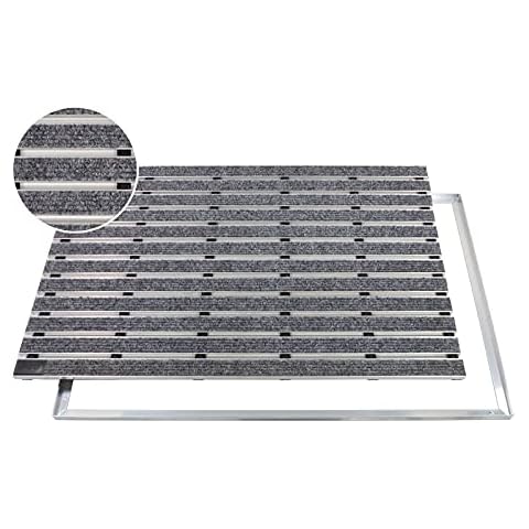 ACO Self® Schuhabstreifer Rips Grau mit Alu Winkelrahmen 60 cm x 40 cm (B x H) Cover