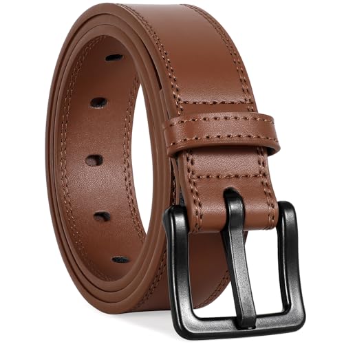 Image of VONMELLI Nickel Free Leather Belt for Men, Non Metal TSA Approved Men's Belt for Jeans with Hypoallergenic Buckle